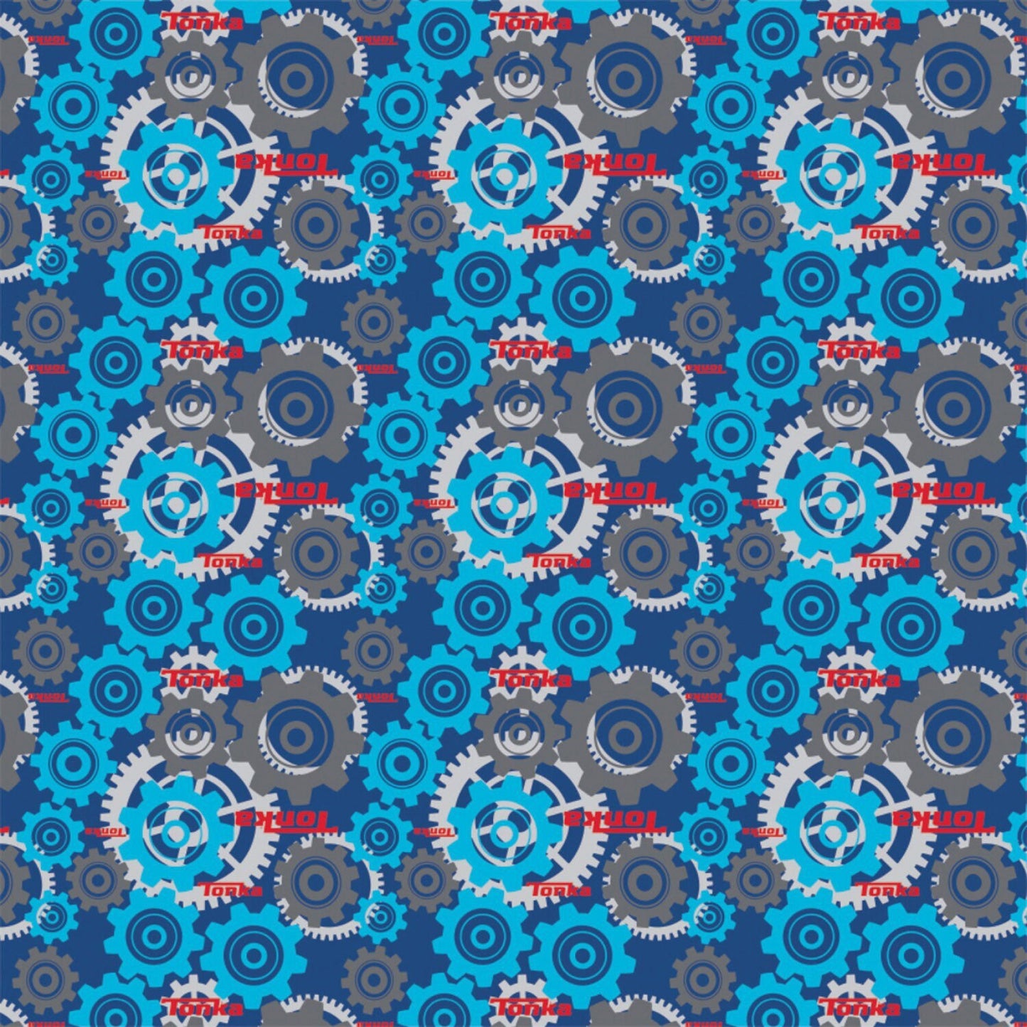 Camelot Tonka Trucks Collection - Blue, Grey, Red Tonka Gears Fabric