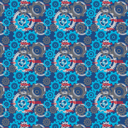 Camelot Tonka Trucks Collection - Blue, Grey, Red Tonka Gears Fabric