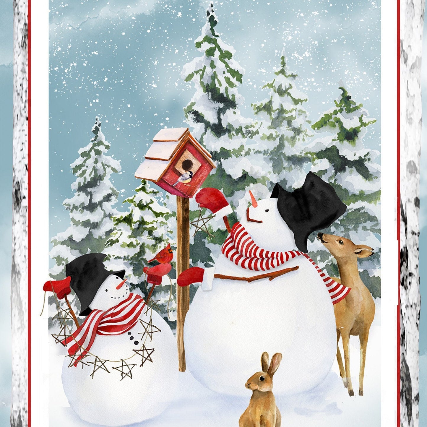Henry Glass Snow Days Panel 24" wide X 43"
