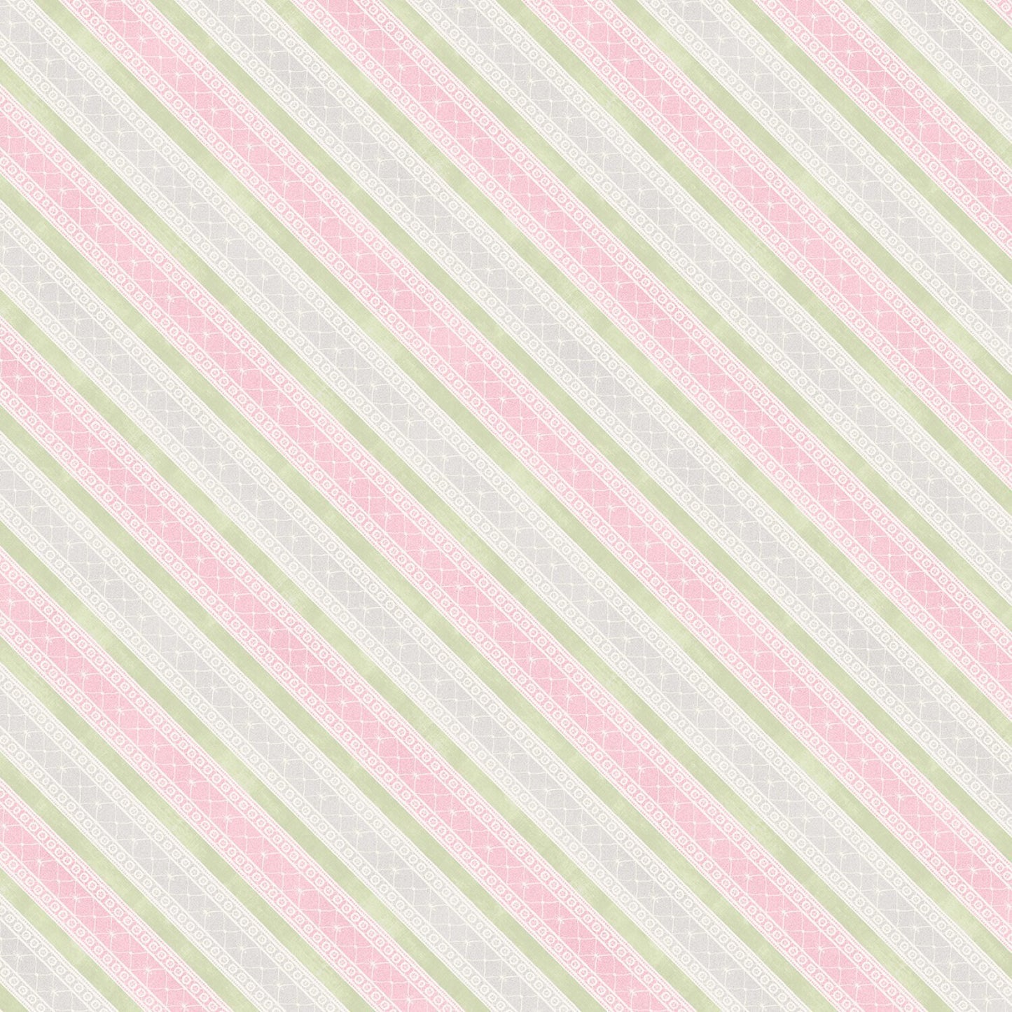 Wilmington Prints Butterfly Haven Pink and Green Diagonal Stripe1077-397