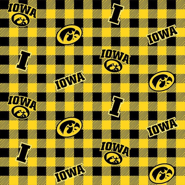 Iowa Buffalo Plaid Cotton Fabric from Sykel Enterprises Licensed