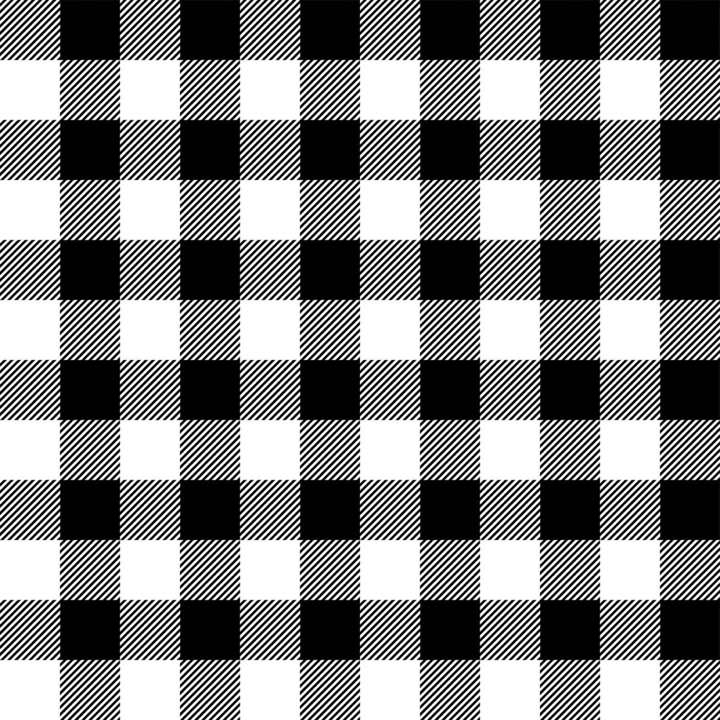 Black/White Buffalo Check 9270-09 - Cotton Timber Gnomies by Shelly Comiskey Collection from Henry Glass