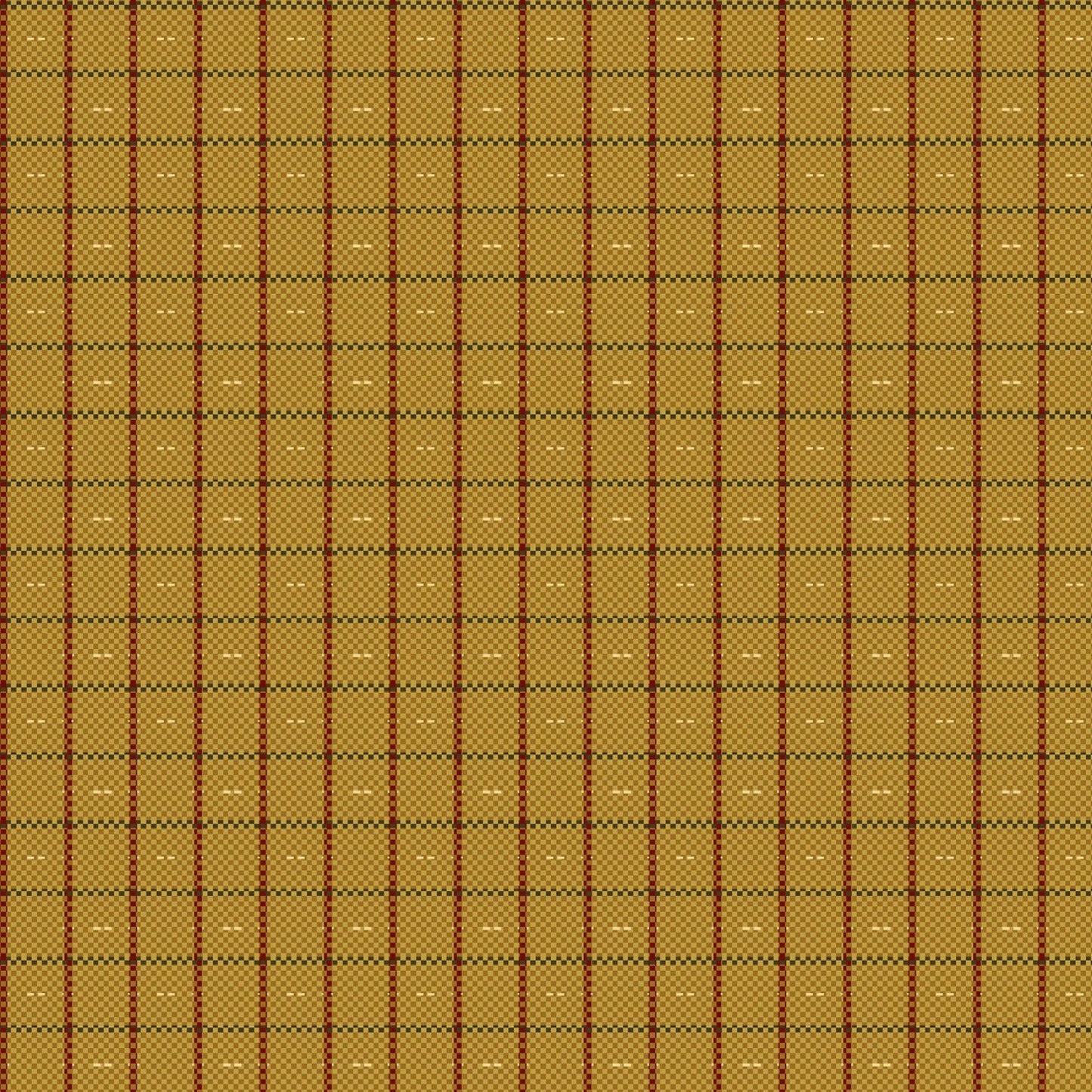 Gold Plaid Dobby - Plant Kindness by Janet Nesbitt Collection for Henry Glass