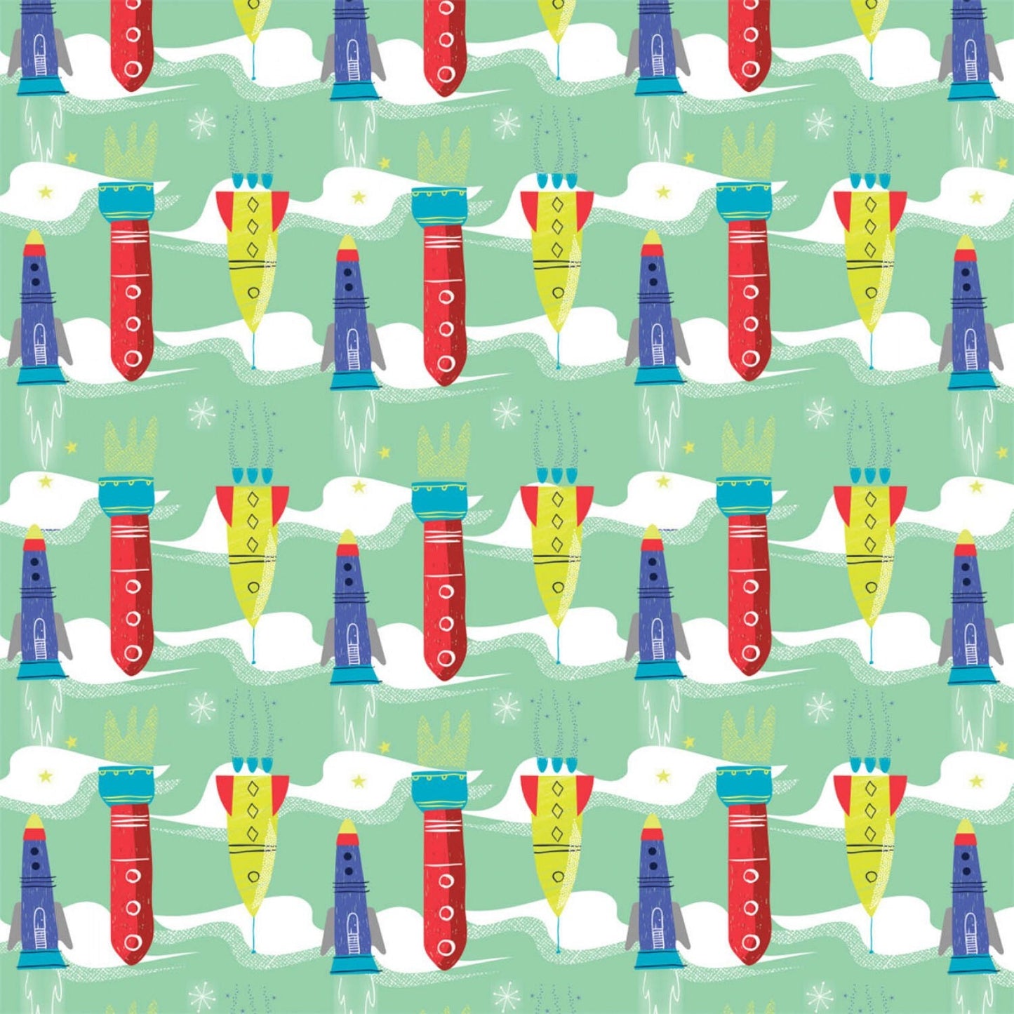 Camelot Out is the World - Aim for the Moon - Glow cotton fabric