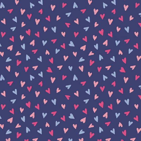 Blue Hearts by Laura Ashley for Camelot Fabrics