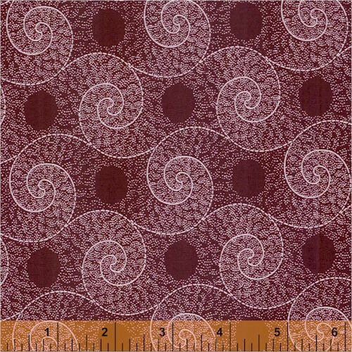 3/4 yard Precut 25101-4 Red Swirl FREDERICKSBURG C. 1895 Cotton Fabric by Nancy Gere for Windham Fabrics