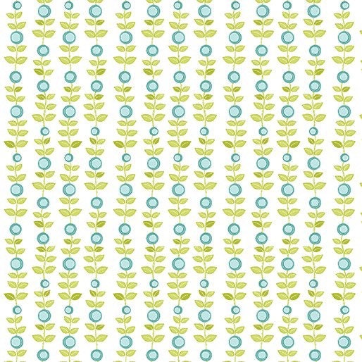 Blue green Vines 10086-54 Cotton Fabric Sunday Ride Collection from Contempo Studio