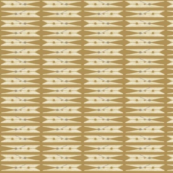 Tan Clothespins 3628-43 from Wash Day Collection by Debi Hubbs for Studio E Cotton Fabrics