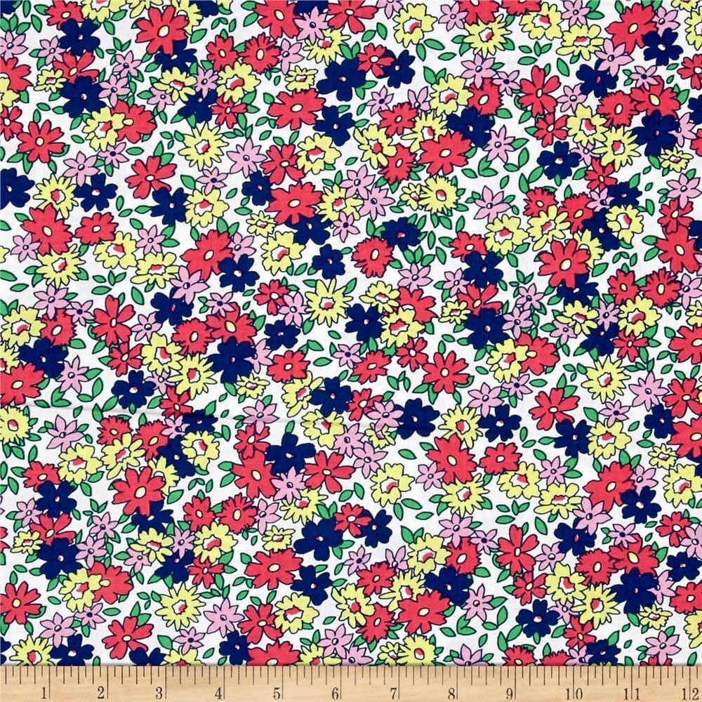 08369-09 Ditzy Flowers on White background from Kanvas Bahama Breeze cotton fabric