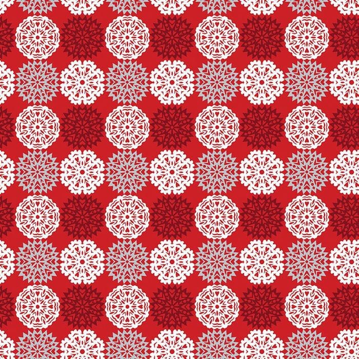 Paper Cut Flakes Red 04586-10 Cotton Fabric Let it Snow Collection from Contempo Studio