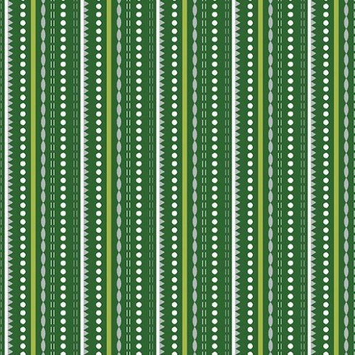 Green/Grey Stripe 04582-44 Cotton Fabric Let it Snow Collection from Contempo Studio