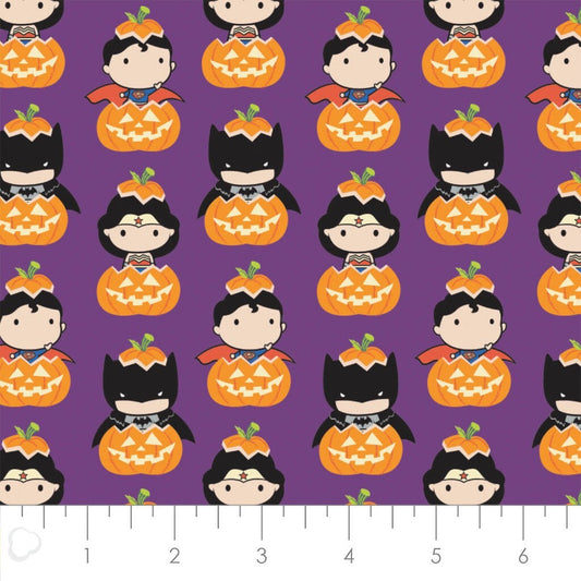 Purple DC Comics Charachter Kawaii Halloween 23421119-03 Camelot Licensed Collection Cotton Fabric