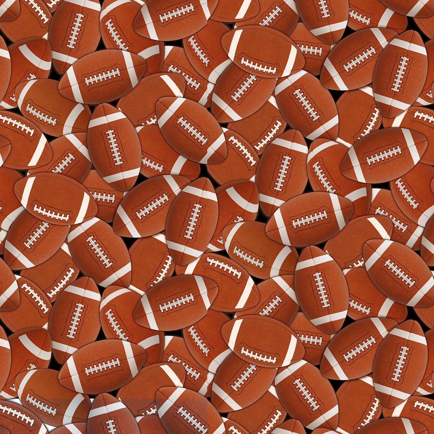 Brown Footballs Packed cotton fabric from Timeless Treasures