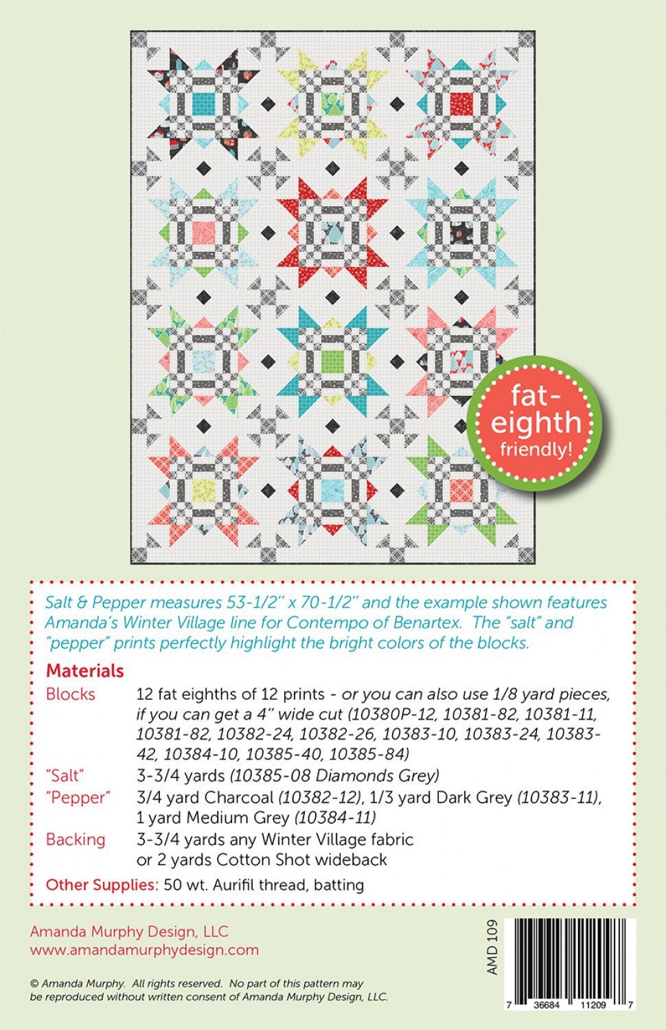 Salt & Pepper Quilt Pattern From Amanda Murphy Design - PAPER PATTERN