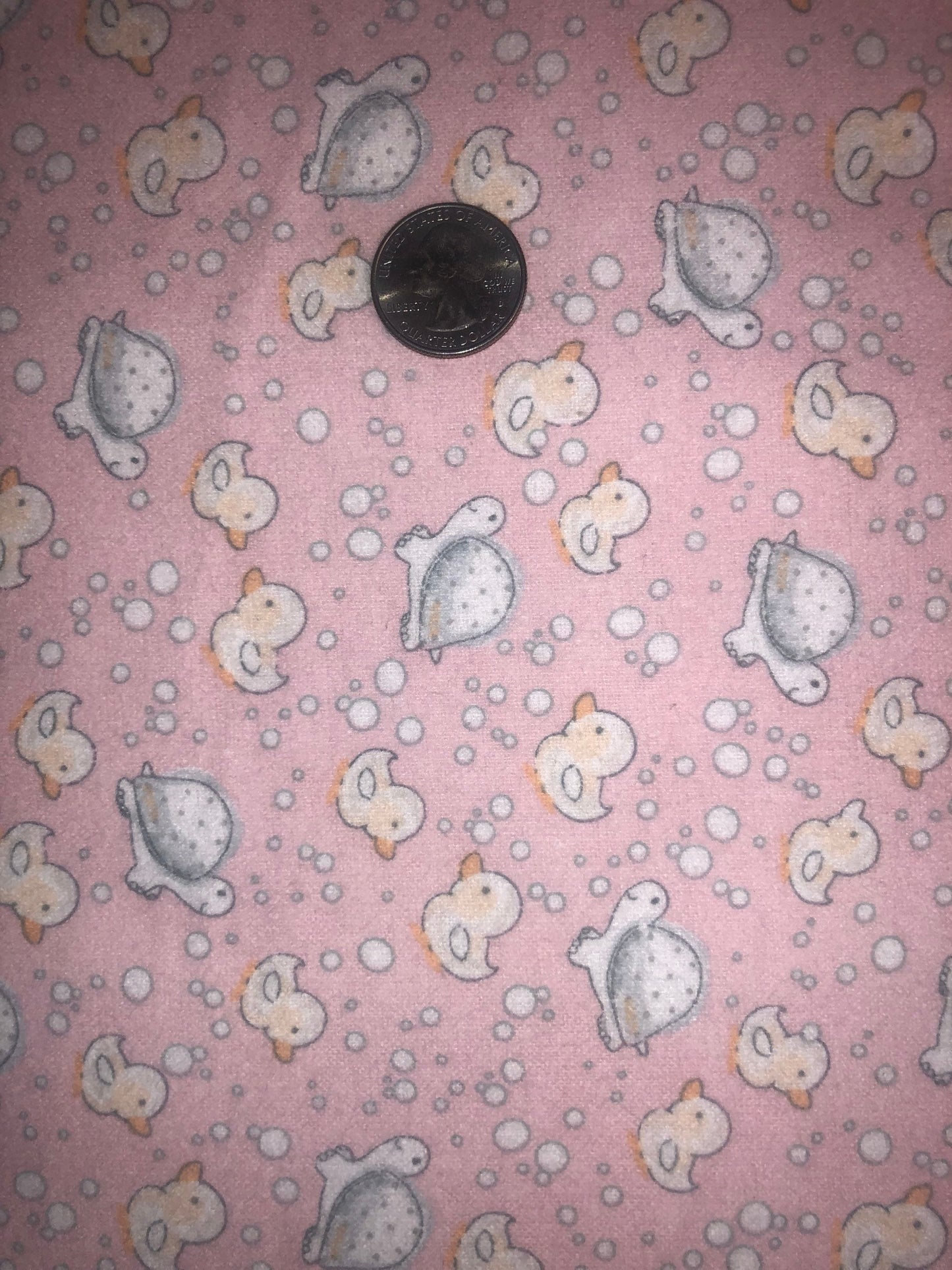 Turtle Duck Toss on Pink F9592-22 Bears and Buddies Flannel by Fresh Designs for Henry Glass 100% Cotton Flannel