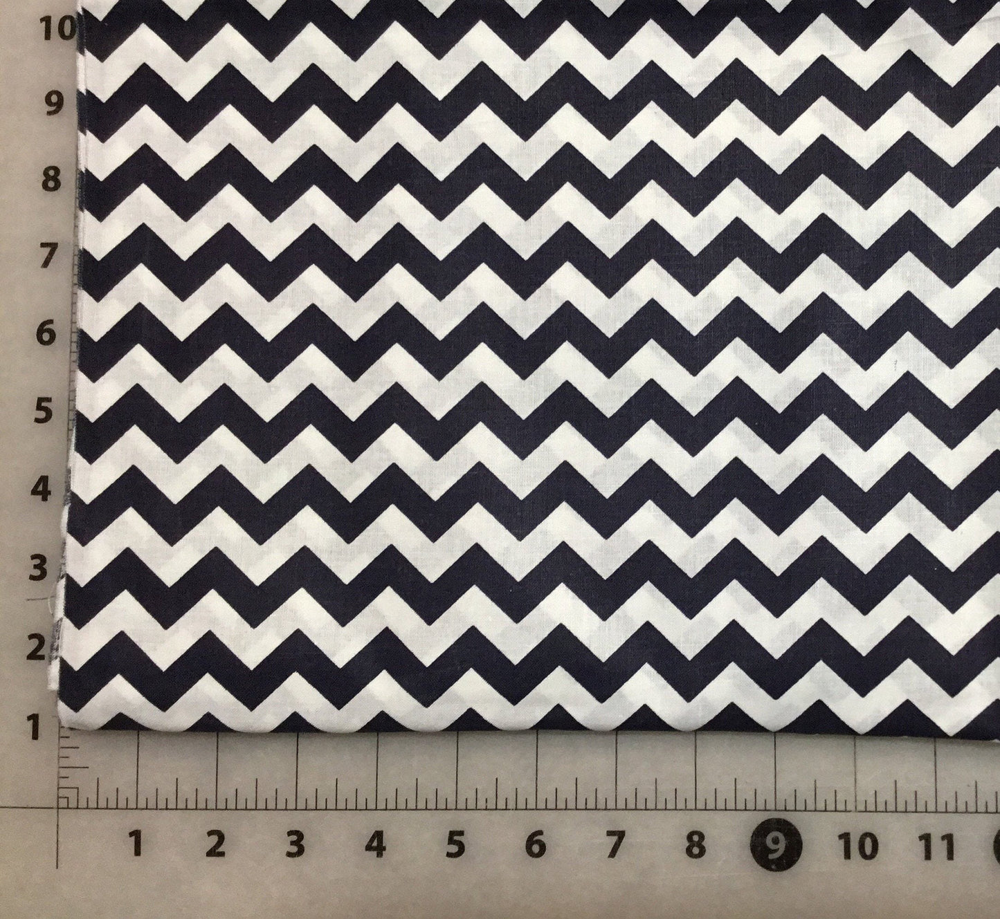 Navy and White Chevron Cotton Fabric from Checker Fabrics