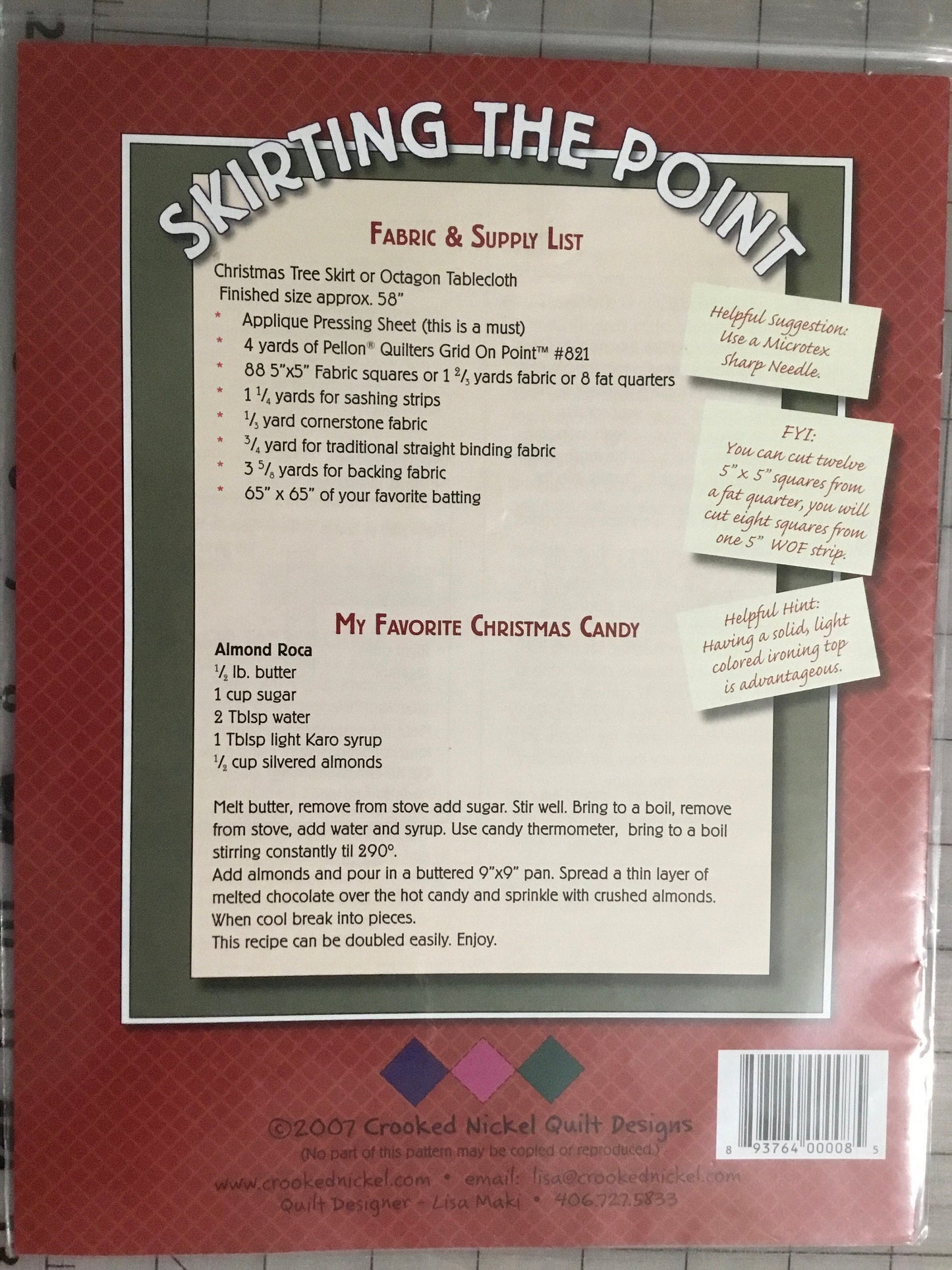 Skirting The Point by Crooked Nickel Quilt Designs - PAPER PATTERN