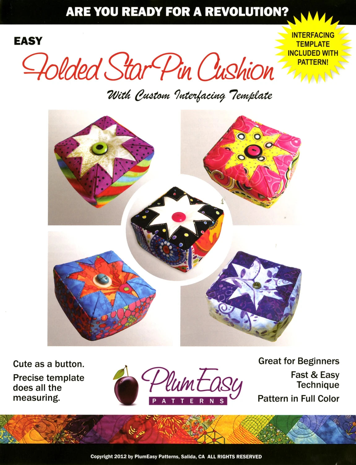 Folded Star Pin Cushion by Plum Easy Patterns - PAPER PATTERN