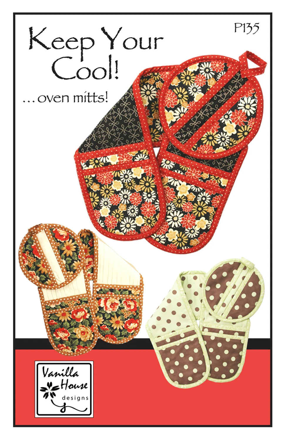 Keep Your Cool! oven mitts by Vanilla House Designs - PAPER PATTERN.