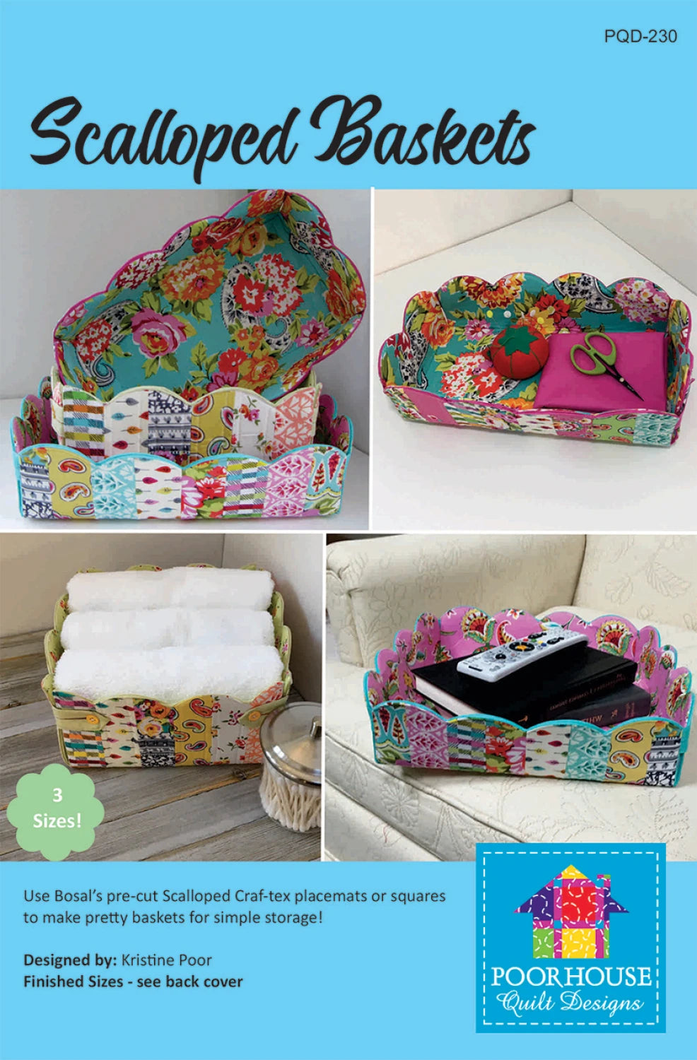 Scalloped Baskets by PoorHouse Quilt Designs - PAPER PATTERN