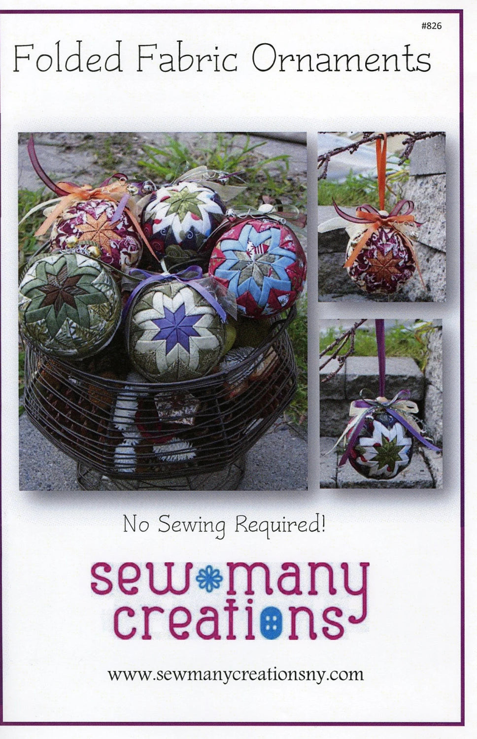 Folded Fabric Ornaments no sewing required by Sew Many Creations - PAPER PATTERN