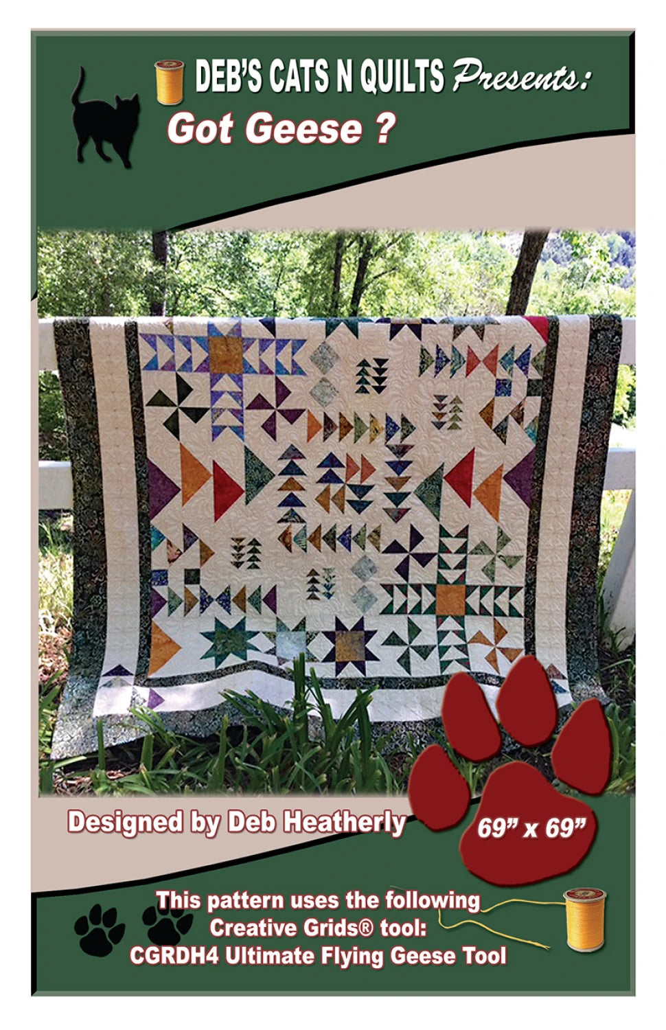 Got Geese ? by Deb Heatherly Deb's Cats N Quilts PAPER PATTERN