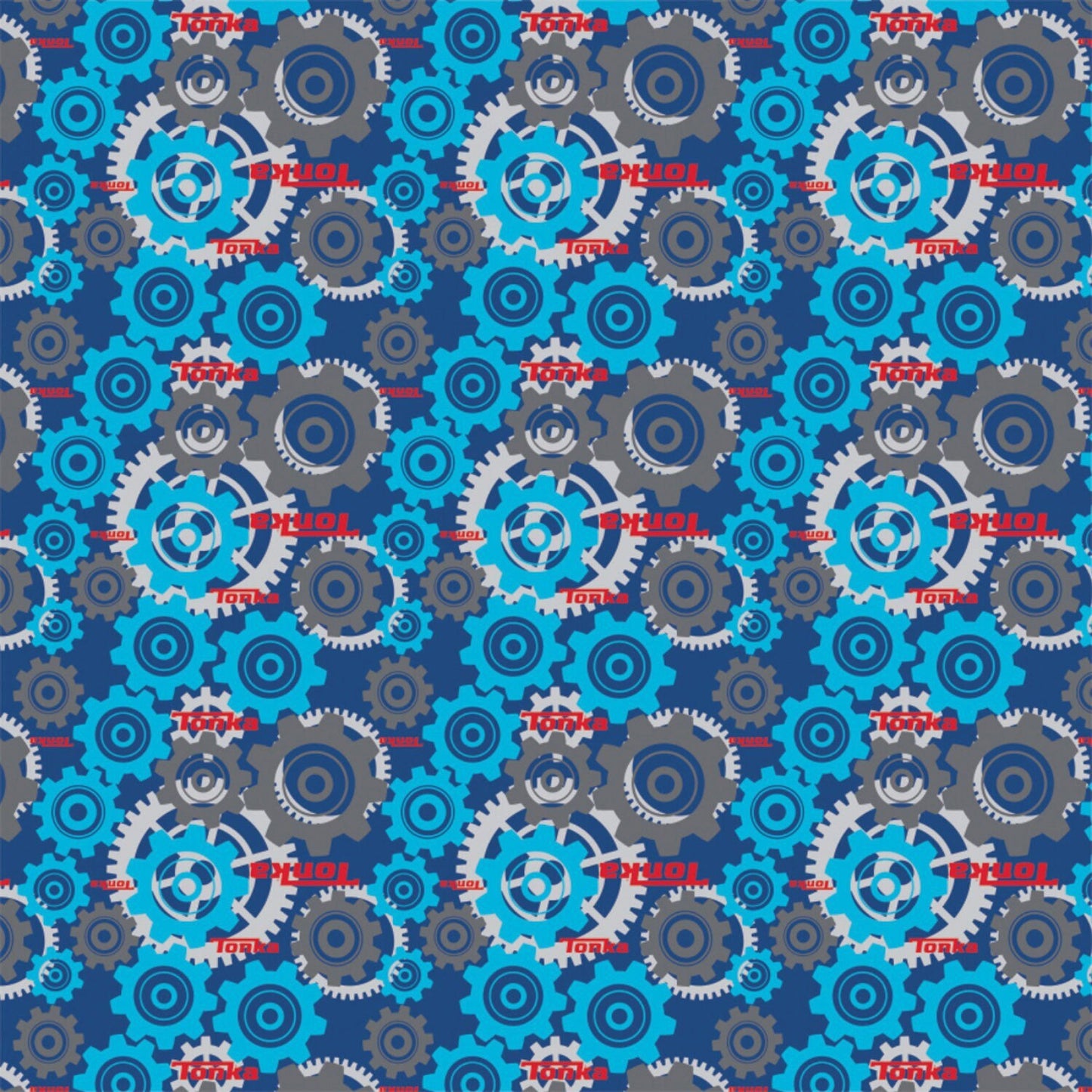 Camelot Tonka Trucks Collection - Blue, Grey, Red Tonka Gears Fabric