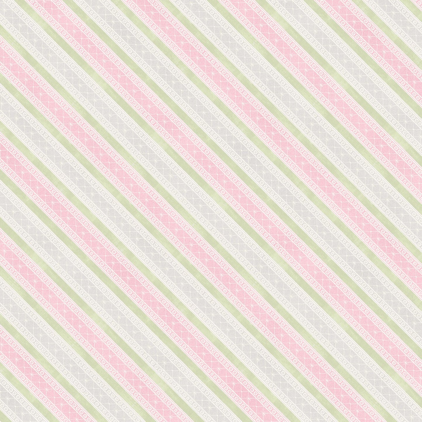 Wilmington Prints Butterfly Haven Pink and Green Diagonal Stripe1077-397