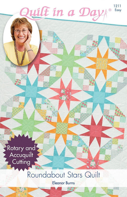 Roundabout Stars Quilt - Eleanor Burns - Quilt in a Day Pattern - PAPER PATTERN