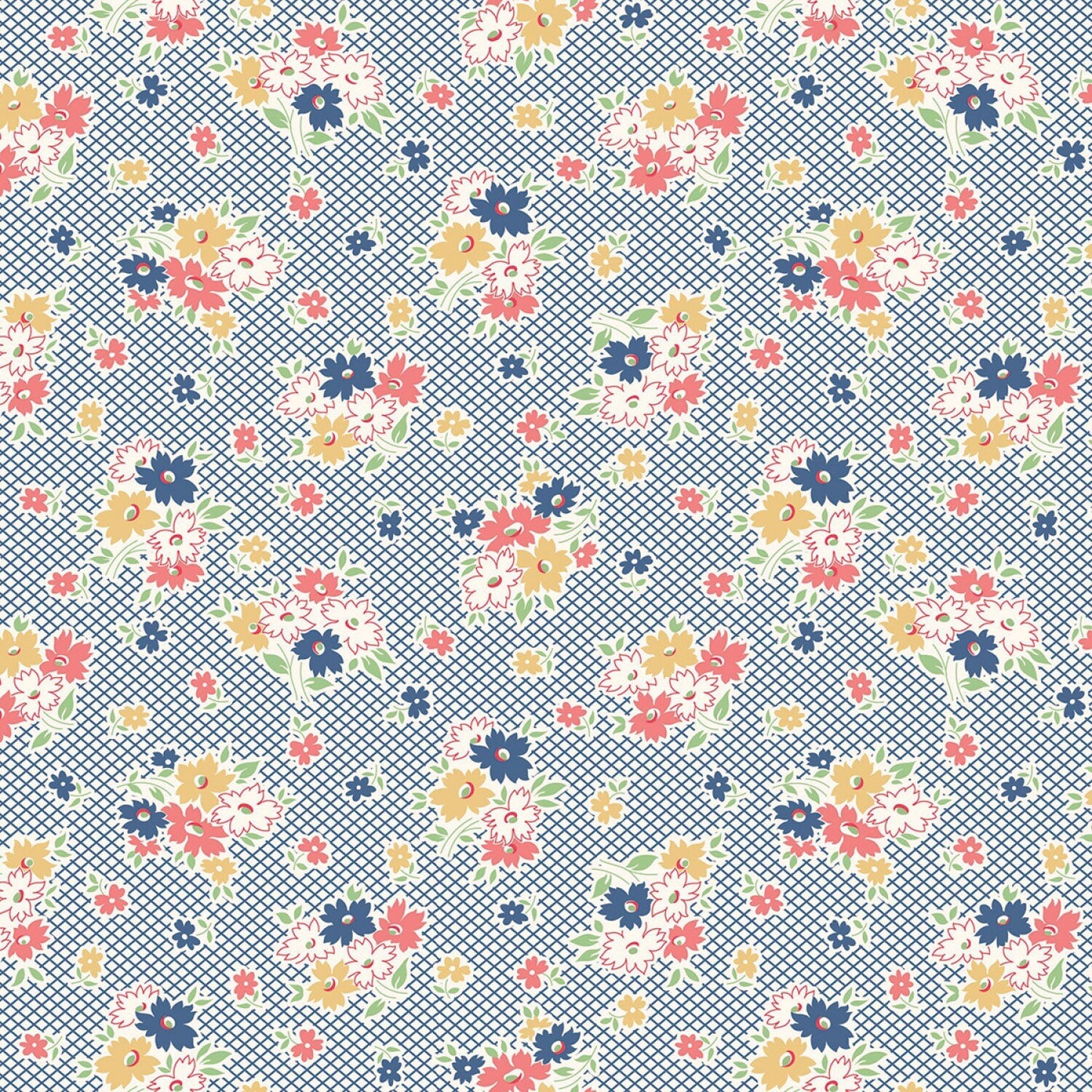 Main Denim Farm Girl Vintage cottons fabric by Lori Holt of Bee in my Bonnet for Riley Blake Designs c7870R-denim