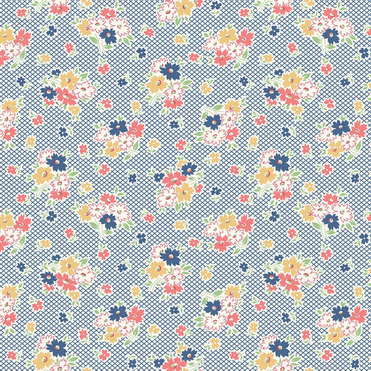 Main Denim Farm Girl Vintage cottons fabric by Lori Holt of Bee in my Bonnet for Riley Blake Designs c7870R-denim