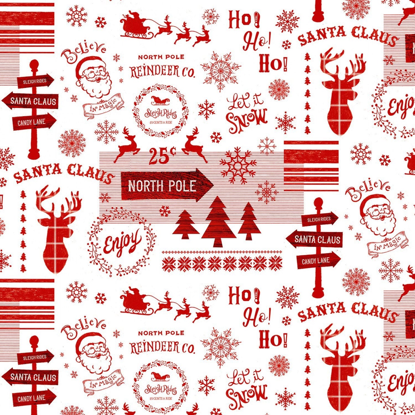 Studio E Red/White Words. and Holiday Motifs from Christmas Memories Collection