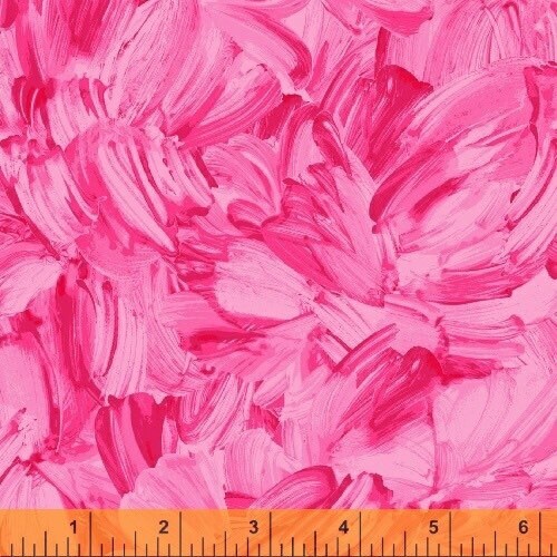 Pink Brush Strokes 40751-1 Finger Painted Florals by Whistler Studios for Windham Fabrics