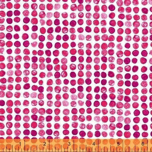 Pink Dots on White 40750-1 Finger Painted Florals by Whistler Studios for Windham Fabrics