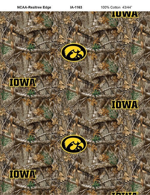 Iowa Camo Real Tree Print Cotton Fabric from Sykel Enterprises Licensed