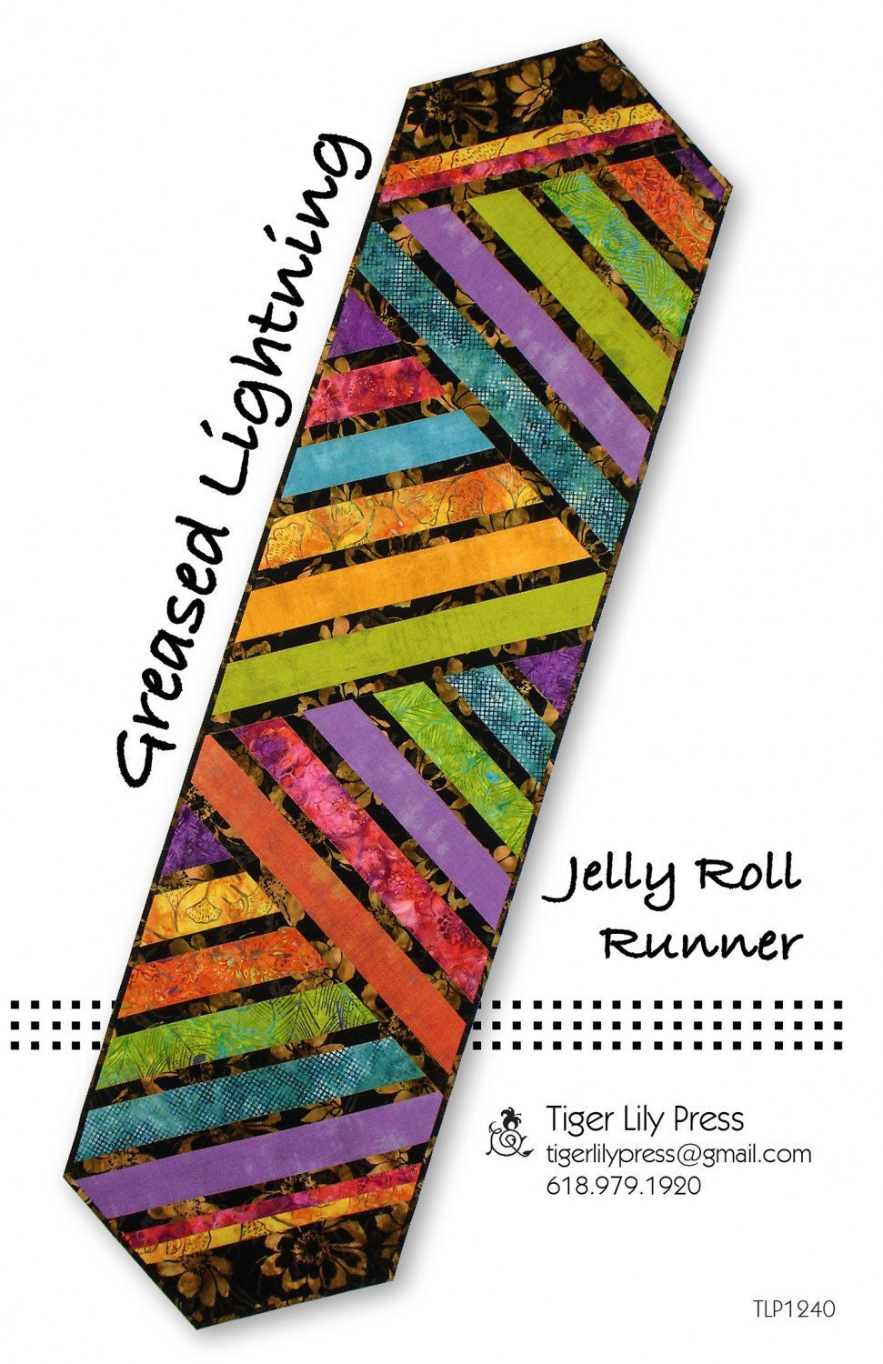 Greased Lightning Jelly Roll Runner Pattern by Nicole Kaya from Tiger Lily Press