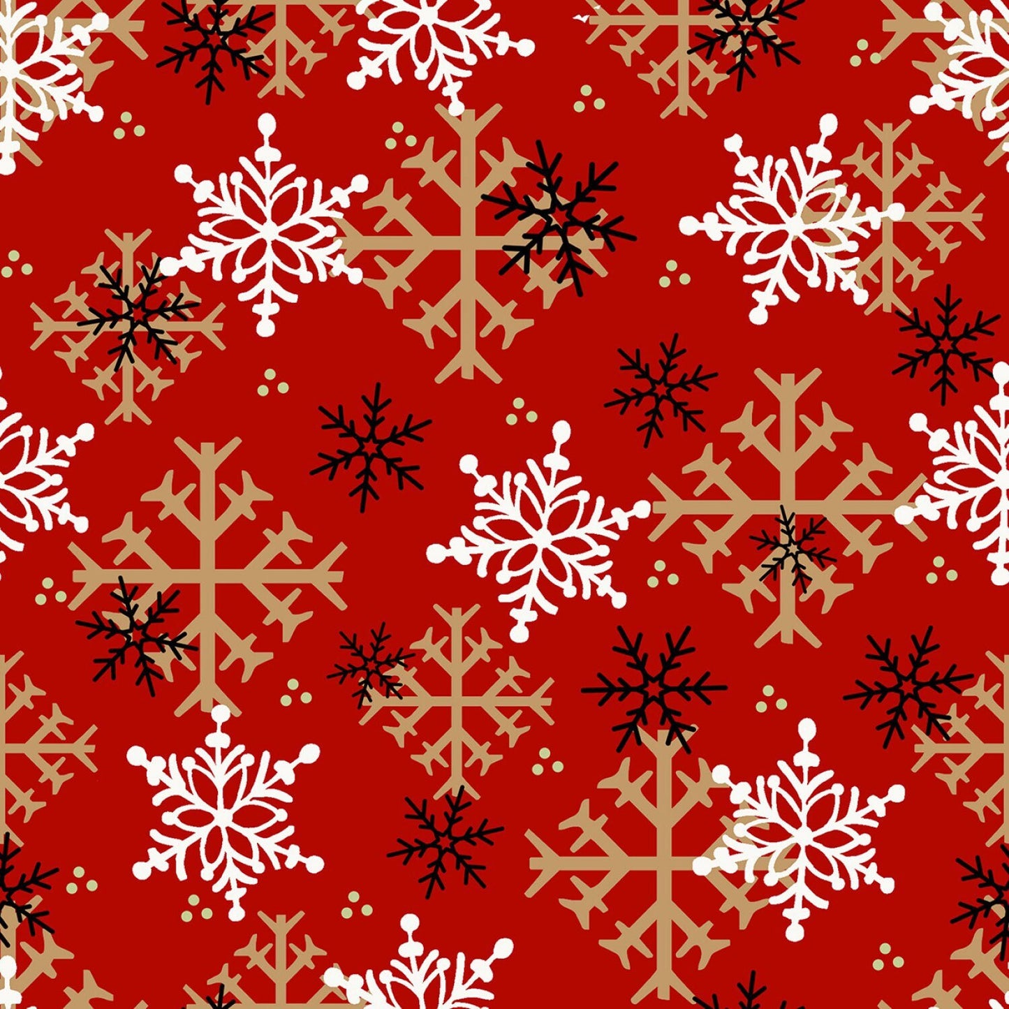 Red Snowflake Flannel F9268-88 - Flannel Gnomies by Shelly Comiskey Collection from Henry Glass