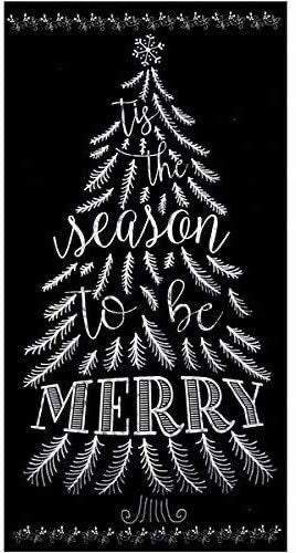 Timeless Treasures Jolly Chalkboard Christmas Tree fabric panel 24” X WOF