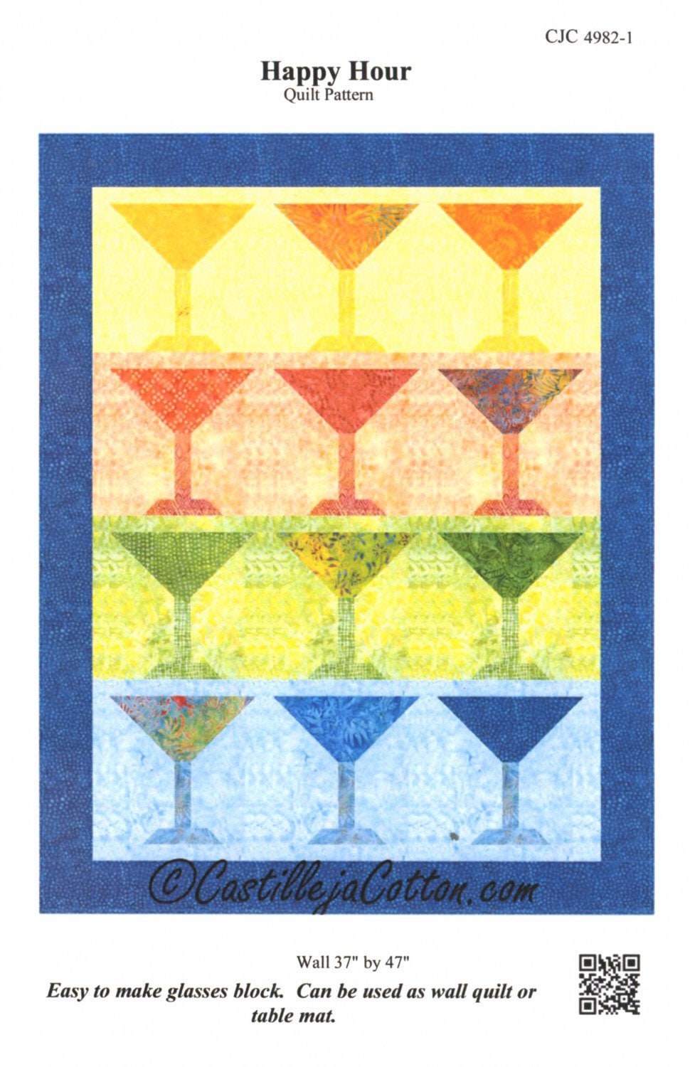 Happy Hour Quilt Pattern from Castilleja Cotton - PAPER PATTERN