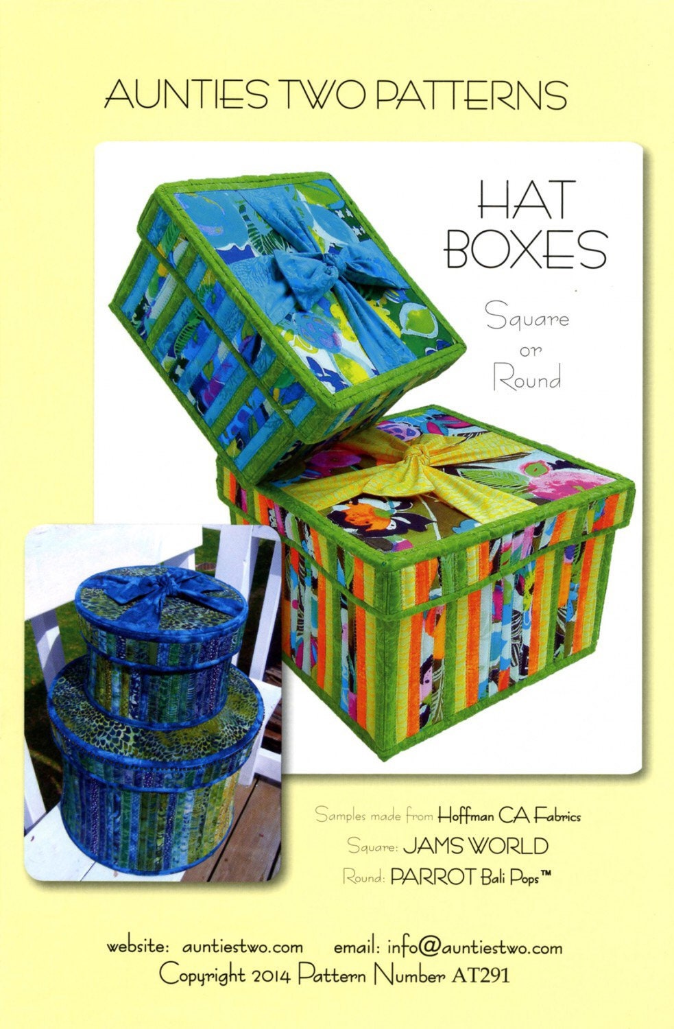 Hat Boxes Pattern from Aunties Two Patterns - PAPER PATTERN