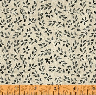 36395-2 Black leaves from Farm Chic by Kate McRostie for Windham Fabrics Cotton Fabric