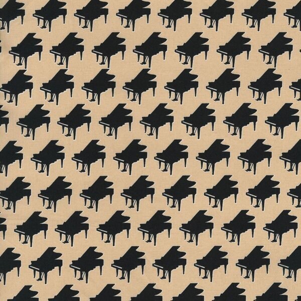 Pianos on beige 2459-1 from Dan Morris Pitch Perfect by RJR Cotton Fabric