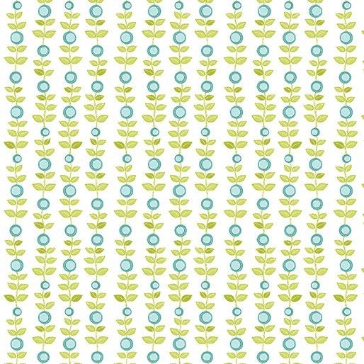 Blue green Vines 10086-54 Cotton Fabric Sunday Ride Collection from Contempo Studio