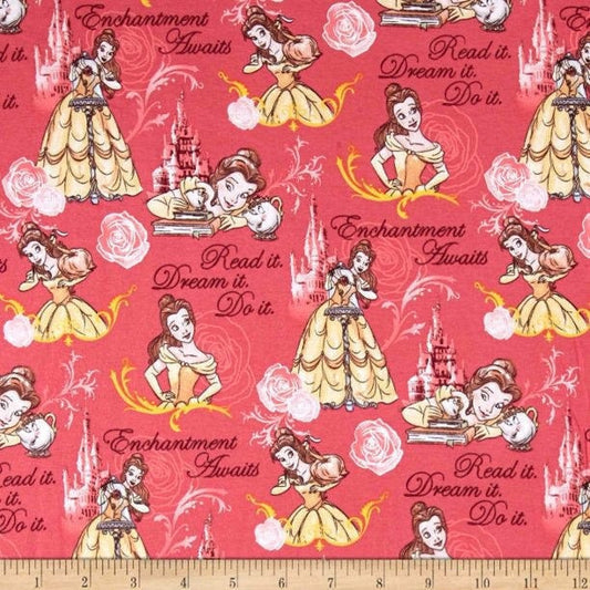 Springs Creative Disney Beauty & The Beast Belle Enchantment Awaits 58” Wide Jersey Knit 96% Cotton Fabric