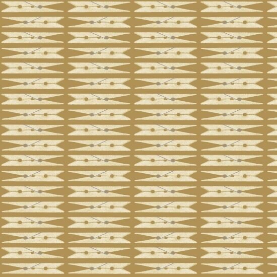 Tan Clothespins 3628-43 from Wash Day Collection by Debi Hubbs for Studio E Cotton Fabrics