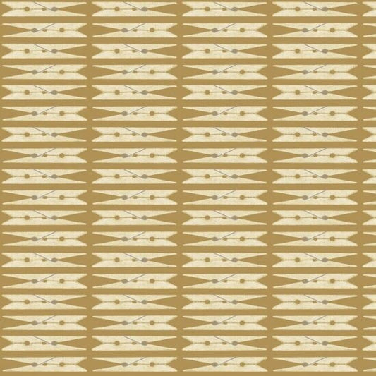 Tan Clothespins 3628-43 from Wash Day Collection by Debi Hubbs for Studio E Cotton Fabrics