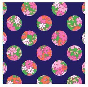 Flowers on Navy background 08373-55 from Kanvas Bahama Breeze cotton fabric