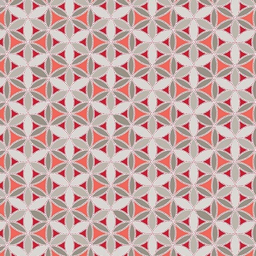 Dot Geo in Red/gray 10055-10 Cotton Fabric Sparkle Collection from Contempo Studio