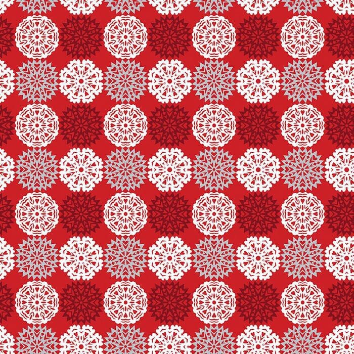 Paper Cut Flakes Red 04586-10 Cotton Fabric Let it Snow Collection from Contempo Studio