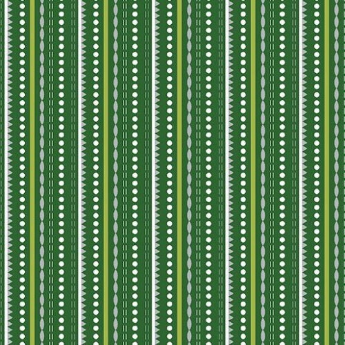 Green/Grey Stripe 04582-44 Cotton Fabric Let it Snow Collection from Contempo Studio